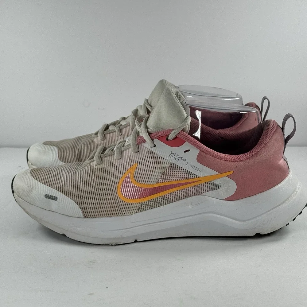 Nike Downshifter 12 Running Shoes White Coral Chalk Orange‎ GS Size 7 DM4194-100